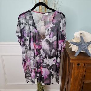 Calia By Carrie Underwood Floral Tie Waist Swim Cover Women's XSmall